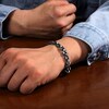 Thumbnail Image 2 of 7.5mm Antique-Finish Mariner Chain Bracelet in Solid Stainless Steel with Black Ion Plate - 8.25”