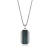 Thumbnail Image 1 of Rectangle Malachite Octagon Pendant in Sterling Silver - 24”