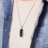 Thumbnail Image 2 of Rectangle Malachite Octagon Pendant in Sterling Silver - 24”