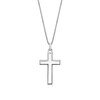 Thumbnail Image 4 of Baguette and Square Onyx Cross Pendant in Sterling Silver - 24”