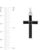 Thumbnail Image 6 of Baguette and Square Onyx Cross Pendant in Sterling Silver - 24”