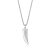 Thumbnail Image 1 of 1/5 CT. T.W. Diamond Shark Tooth Pendant in Sterling Silver - 24”
