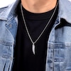 Thumbnail Image 2 of 1/5 CT. T.W. Diamond Shark Tooth Pendant in Sterling Silver - 24”