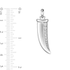 Thumbnail Image 6 of 1/5 CT. T.W. Diamond Shark Tooth Pendant in Sterling Silver - 24”