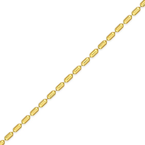 1.5mm Long Bead Chain Bracelet in Solid 14K Gold - 7.5"