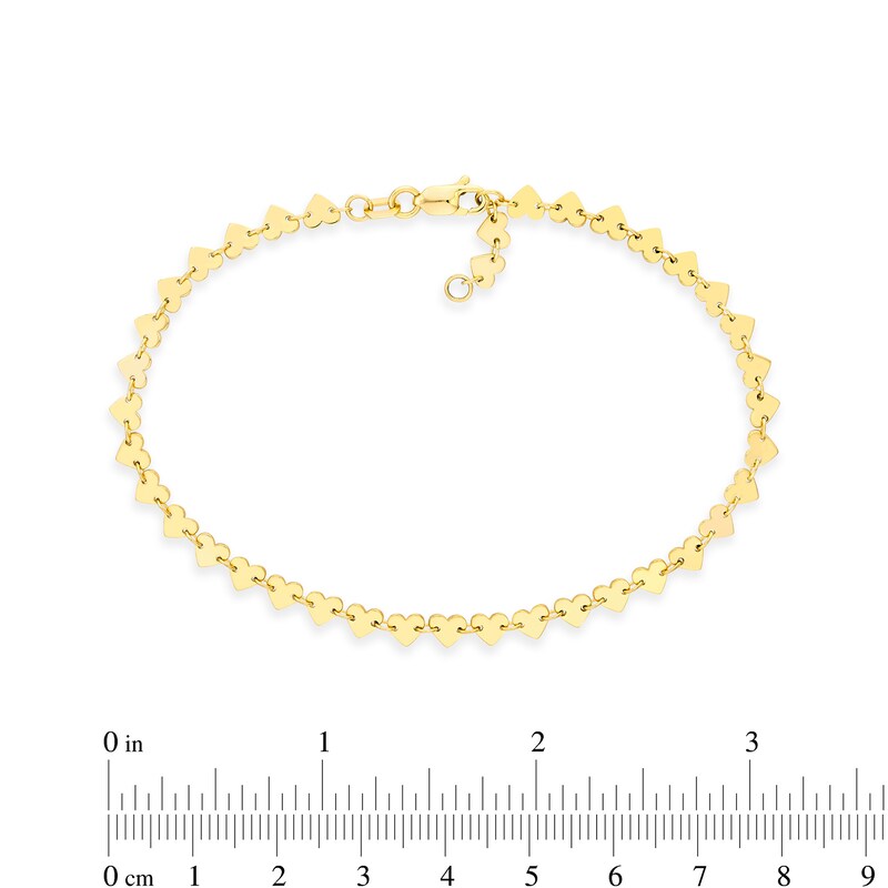 Main Image 3 of 3.7mm Heart Link Bracelet in Solid 14K Gold - 7.5"