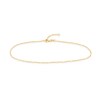 Thumbnail Image 1 of 1.0mm Diamond-Cut Brilliance Bead Station Curb Chain Anklet in Solid 14K Gold - 10"