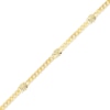 Thumbnail Image 2 of 1.0mm Diamond-Cut Brilliance Bead Station Curb Chain Anklet in Solid 14K Gold - 10"