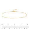 Thumbnail Image 4 of 1.0mm Diamond-Cut Brilliance Bead Station Curb Chain Anklet in Solid 14K Gold - 10"