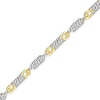 Thumbnail Image 2 of 1.5mm Diamond-Cut Lumacina Link Chain Anklet in Solid 14K Two-Tone Gold - 10"