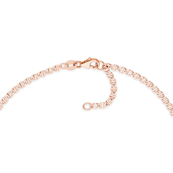 2.2mm Flat Mariner Chain Anklet in Solid 14K Rose Gold - 10"