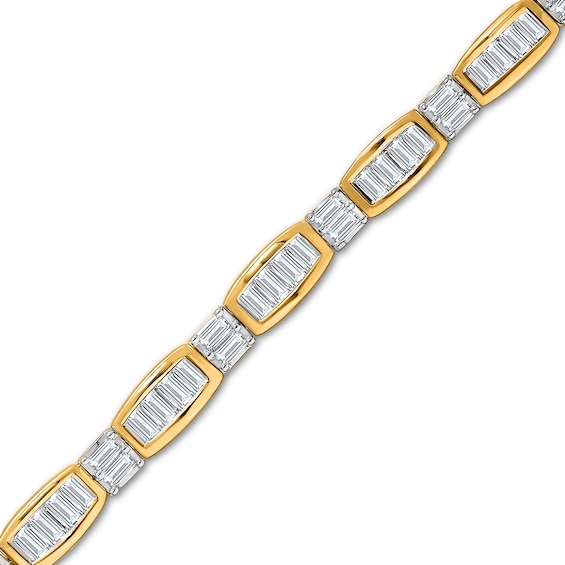 2 CT. T.w. Baguette-Cut Lab-Grown Diamond Alternating Line Bracelet in 14K Gold (F/Si2)