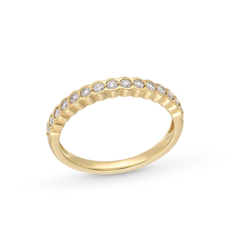 Main Image 1 of 1/4 CT. T.W. Diamond Scallop Edge Anniversary Band in 14K Gold