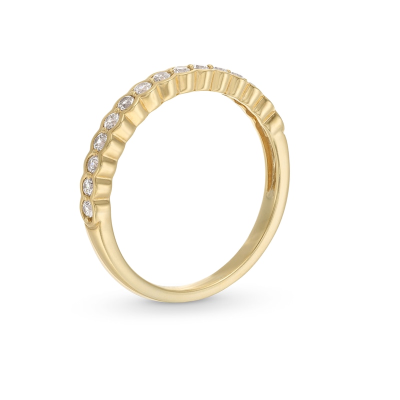 Main Image 3 of 1/4 CT. T.W. Diamond Scallop Edge Anniversary Band in 14K Gold