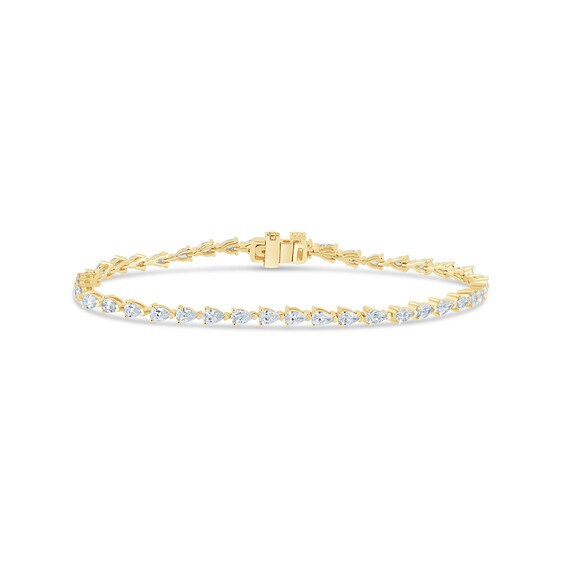 3-1/3 CT. T.w. Pear-Shaped Certified Lab-Grown Diamond Tennis Bracelet in 14K Gold (F/Si2)