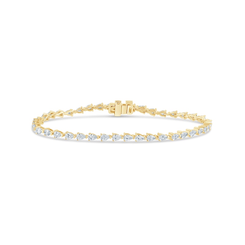 Main Image 2 of 3-1/3 CT. T.W. Pear-Shaped Certified Lab-Grown Diamond Tennis Bracelet in 14K Gold (F/SI2)