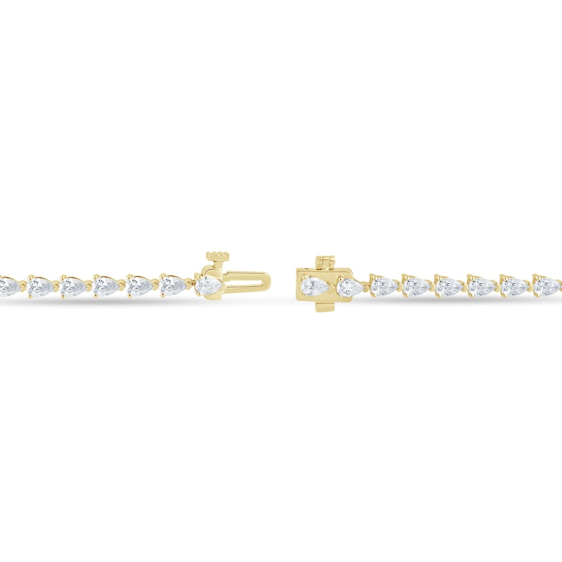 Main Image 3 of 3-1/3 CT. T.W. Pear-Shaped Certified Lab-Grown Diamond Tennis Bracelet in 14K Gold (F/SI2)