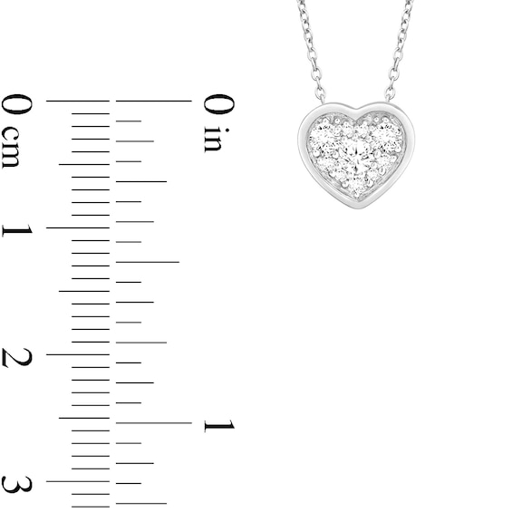 1/4 CT. T.w. Certified Lab-Grown Multi-Diamond Heart Necklace in 14K White Gold (F/Si2)
