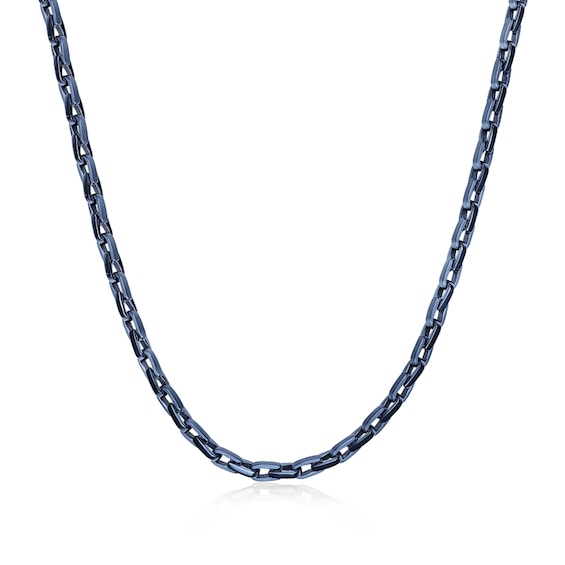 5.0mm Link Chain Necklace in Stainless Steel with Grey Ion Plate - 24â