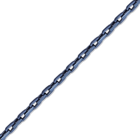 5.0mm Link Chain Necklace in Stainless Steel with Grey Ion Plate - 24â