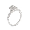 Thumbnail Image 3 of 3/4 CT. T.W. Emerald-Cut Diamond Double Frame Alternating Shank Engagement Ring in 14K White Gold