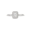 Thumbnail Image 4 of 3/4 CT. T.W. Emerald-Cut Diamond Double Frame Alternating Shank Engagement Ring in 14K White Gold
