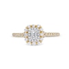 Thumbnail Image 4 of 1/2 CT. T.W. Emerald-Cut Diamond Double Scallop Frame Engagement Ring in 14K Gold