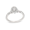 Thumbnail Image 1 of 3/4 CT. T.W. Oval Diamond Frame Vintage-Style Engagement Ring in 14K White Gold