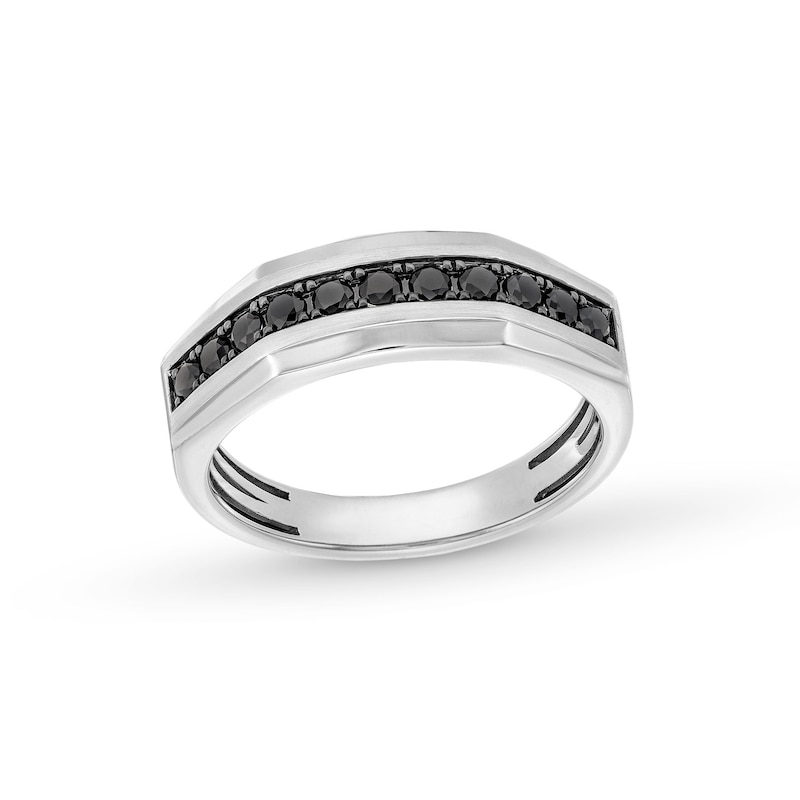 Main Image 1 of 1/2 CT. T.W. Black Diamond Anniversary Band in 10K White Gold