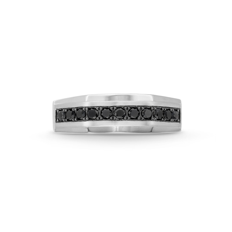 Main Image 3 of 1/2 CT. T.W. Black Diamond Anniversary Band in 10K White Gold