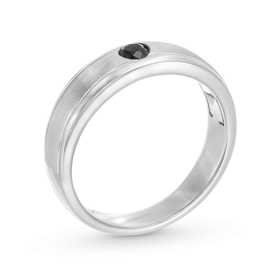 1/5 CT. Black Diamond Solitaire Anniversary Band in 10K White Gold