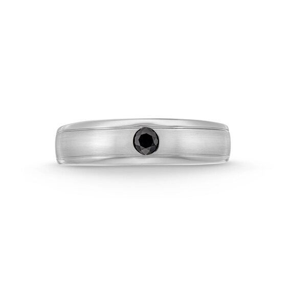 1/5 CT. Black Diamond Solitaire Anniversary Band in 10K White Gold
