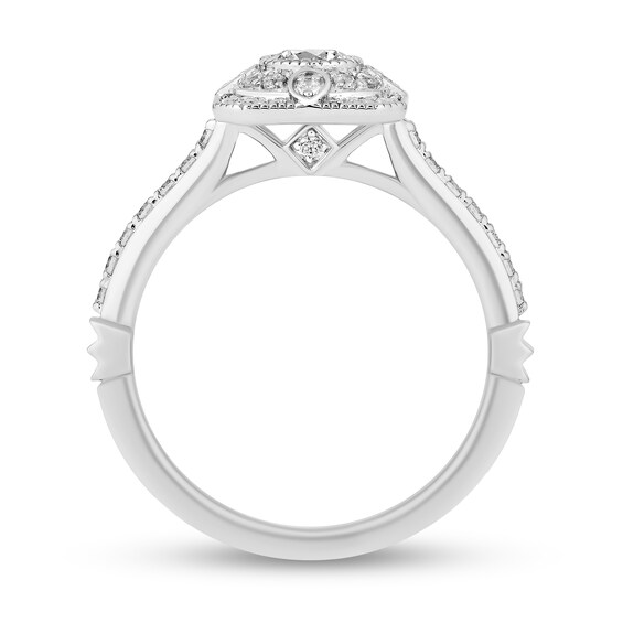 Collector’s Edition Enchanted Disney The Princess and the Frog Diamond Double Frame Engagement Ring in 14K White Gold