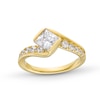 Thumbnail Image 1 of 1-1/2 CT. T.W. Tilted Princess-Cut Certified Lab-Grown Diamond Bypass Shank Engagement Ring in 14K Gold (F/VS2)
