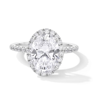 Classic Everlasting 3-1/2 CT. T.W. Oval Certified Lab-Grown Diamond Frame Engagement Ring in 14K White Gold (F/VS2)