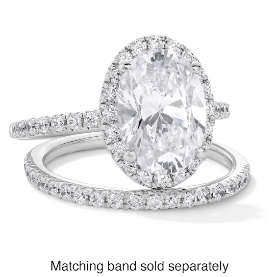 3-1/2 CT. T.w. Oval Certified Lab-Grown Diamond Frame Engagement Ring in 14K White Gold (F/Vs2)