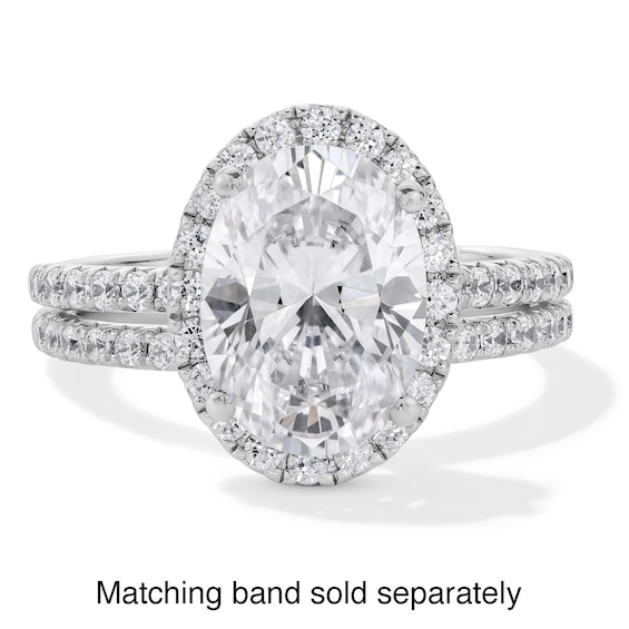 3-1/2 CT. T.w. Oval Certified Lab-Grown Diamond Frame Engagement Ring in 14K White Gold (F/Vs2)