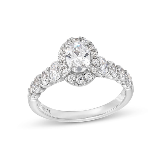 Vera Wang Love Collection 1-7/8 CT. T.w. Oval Diamond Frame Engagement Ring in 14K White Gold