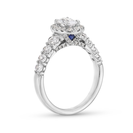 Vera Wang Love Collection 1-7/8 CT. T.w. Oval Diamond Frame Engagement Ring in 14K White Gold