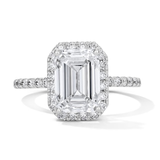 Classic Everlasting 3-1/2 CT. T.W. Emerald-Cut Certified Lab-Grown Diamond Frame Engagement Ring in 14K White Gold (F/VS2)