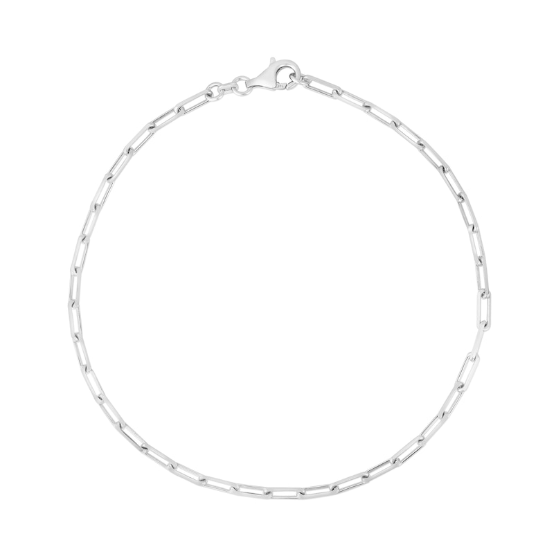 Main Image 1 of 3.0mm Diamond-Cut Paper Clip Chain Necklace in Hollow Sterling Silver - 20"