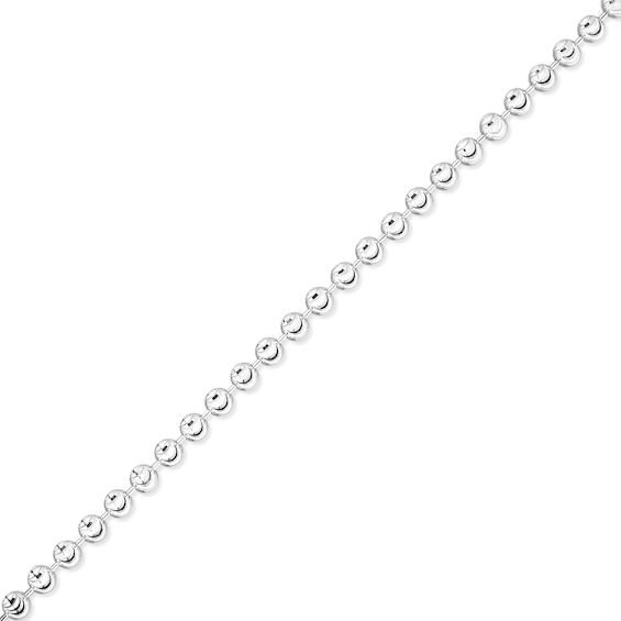 4.0mm Diamond-Cut Brilliance Bead Chain Bracelet in Solid Sterling Silver - 7"