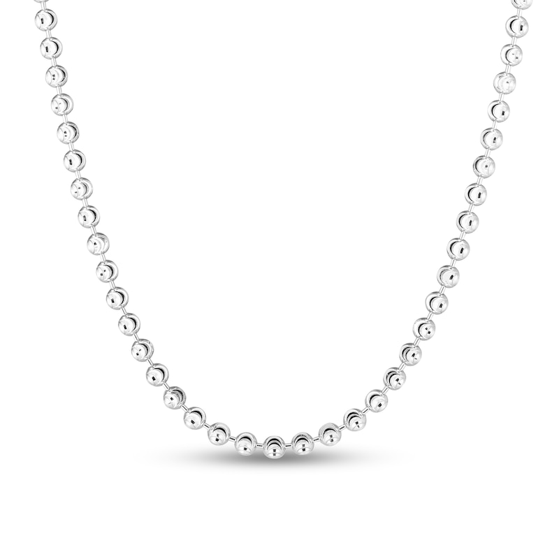 Main Image 1 of 4.0mm Diamond-Cut Brilliance Bead Chain Necklace in Solid Sterling Silver - 18"