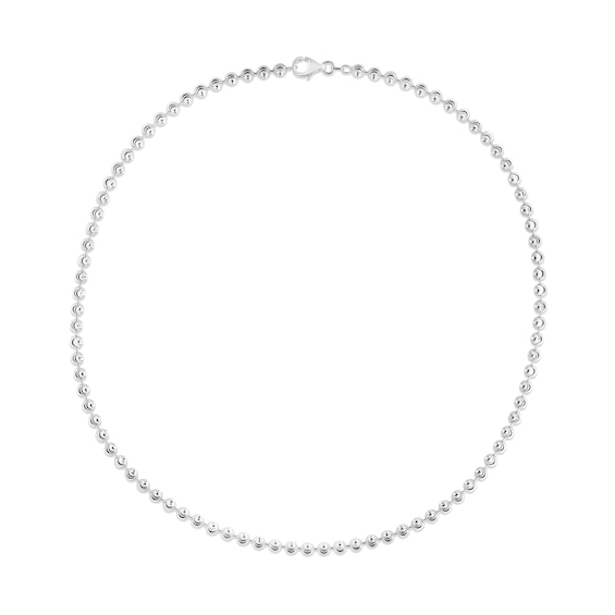4.0mm Diamond-Cut Brilliance Bead Chain Necklace in Solid Sterling Silver - 18"