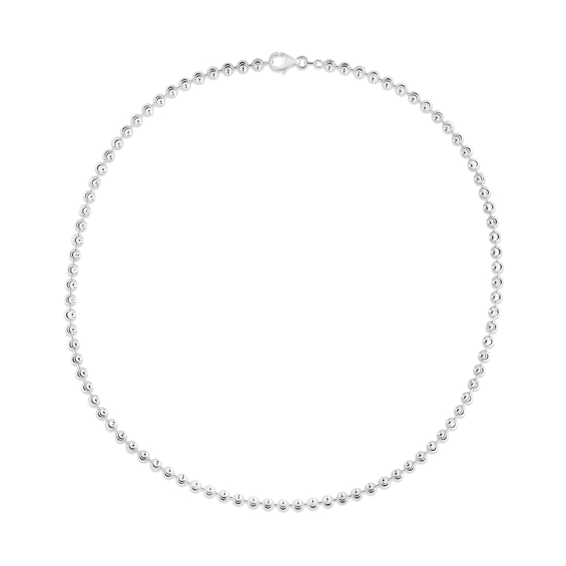 Main Image 2 of 4.0mm Diamond-Cut Brilliance Bead Chain Necklace in Solid Sterling Silver - 18"