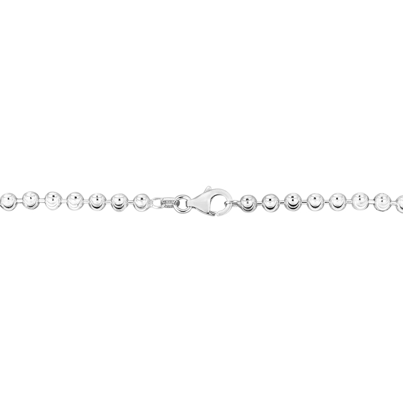 Main Image 3 of 4.0mm Diamond-Cut Brilliance Bead Chain Necklace in Solid Sterling Silver - 18"