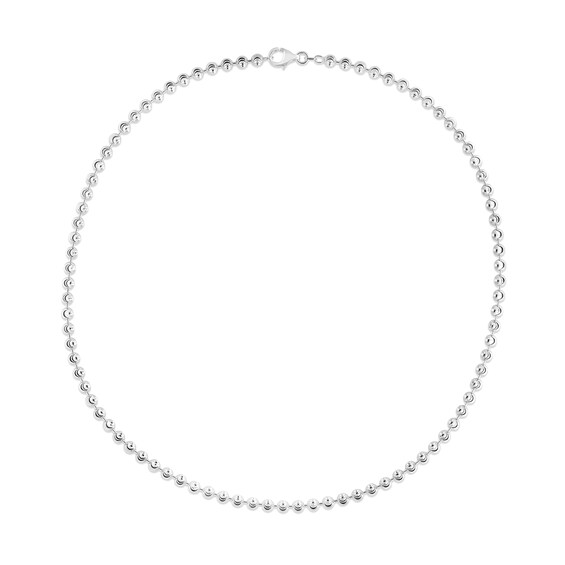 4.0mm Diamond-Cut Brilliance Bead Chain Necklace in Solid Sterling Silver - 20"