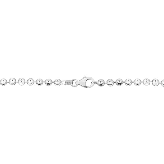 4.0mm Diamond-Cut Brilliance Bead Chain Necklace in Solid Sterling Silver - 20"