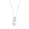 Thumbnail Image 1 of 2.7mm Link Chain with Heart Charm Toggle Necklace in Sterling Silver - 18"