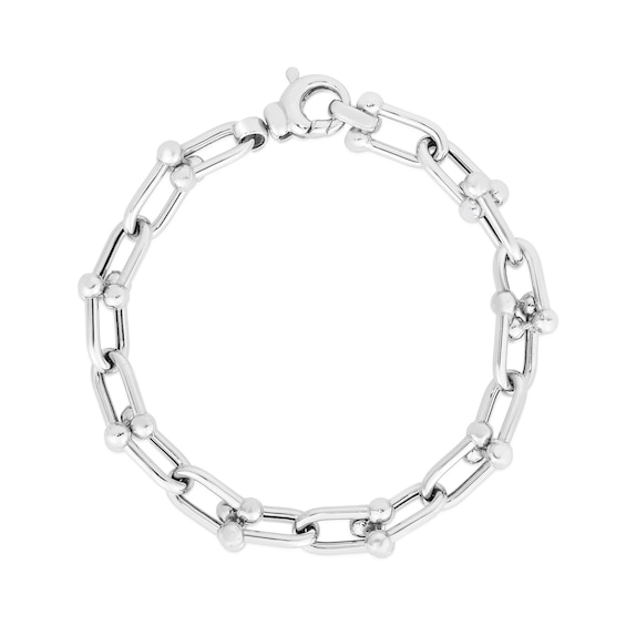 9.2mm Oval Link Chain Bracelet in Hollow Sterling Silver - 8"